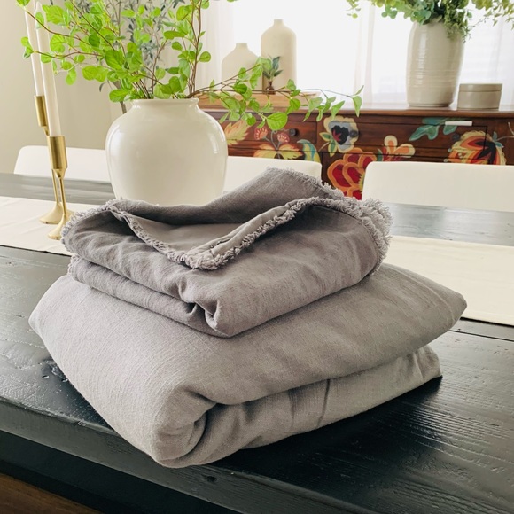 Casaluna Bedding Casaluna Heavyweight Linen Blend Duvet Set King